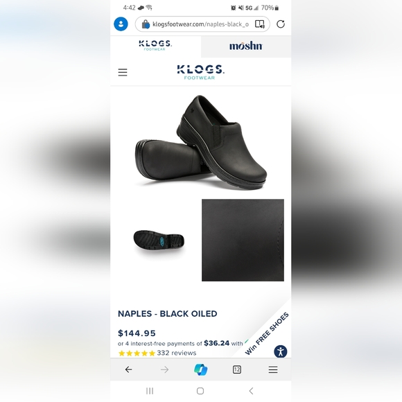 Black Klogs Naples work clog size 8.5 - Picture 5 of 6